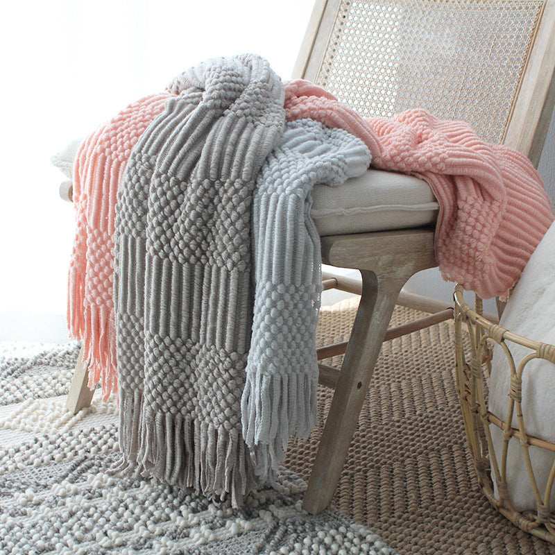 Pledd 127x170 cm, Strikket nordisk pledd