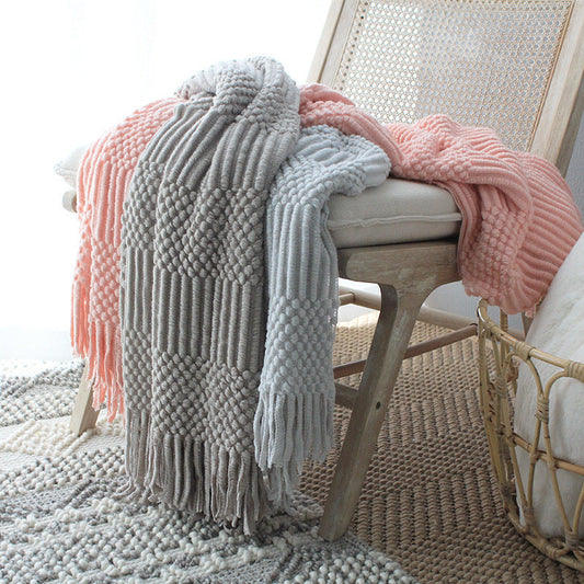 Pledd 127x170 cm, Strikket nordisk pledd