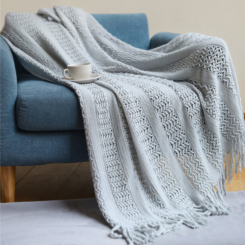 Pledd 127x180 cm – nordisk strikket