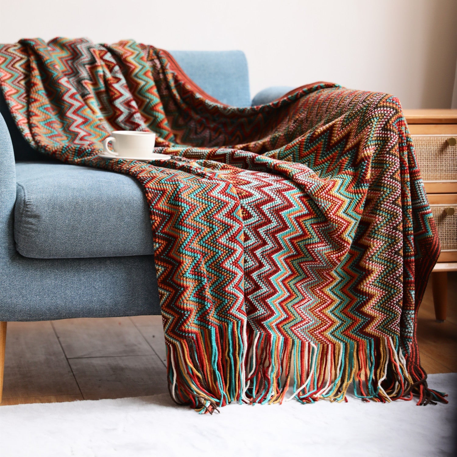 Pledd – Bohemsk akrylpledd til sofa