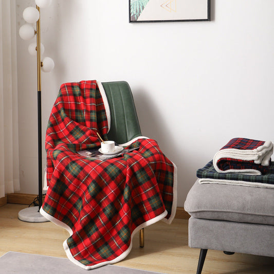 Rutete pledd 100x140 cm – mykt polyester